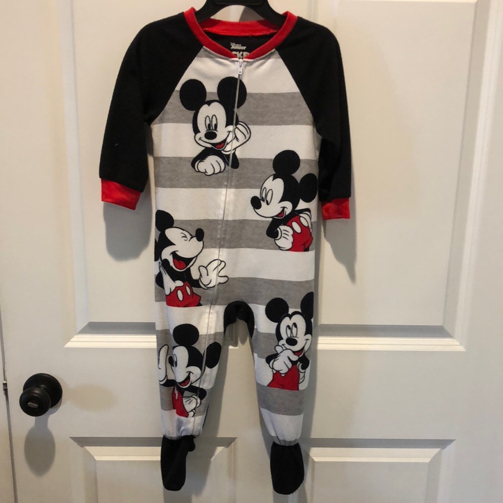 Disney Mickey Mouse Black Red One Piece Footies